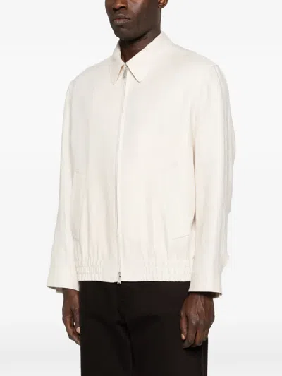Lardini Zip-up Bomber Jacket In Neutral