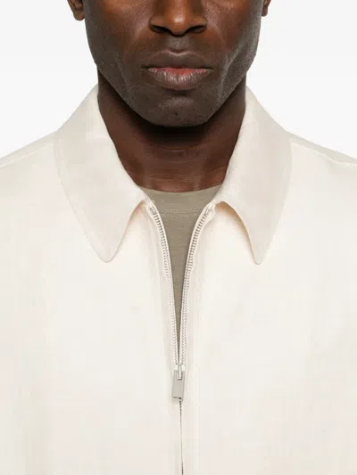 Lardini Zip-up Bomber Jacket In Neutral