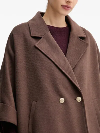 Gaudì Double-breasted Coat In Brown