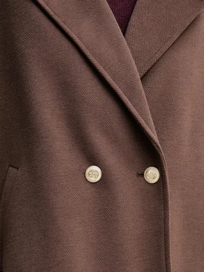 Gaudì Double-breasted Coat In Brown