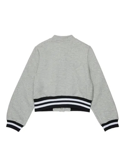 Marni Buttoned Striped Jacket In Gray