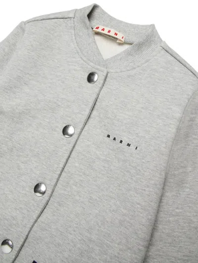 Marni Buttoned Striped Jacket In Gray