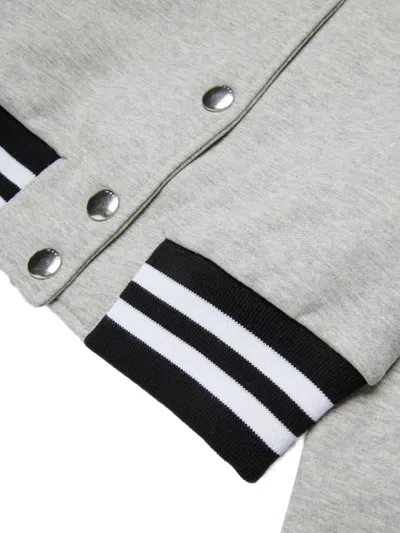 Marni Buttoned Striped Jacket In Gray