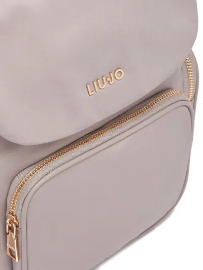 Liu •jo Zip-pocket Backpack In Neutral