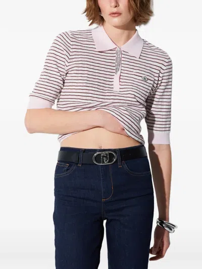 Liu •jo Striped-pattern Polo Top In Multi