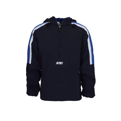 Autry Blue Nylon Shell Jacket In Blue