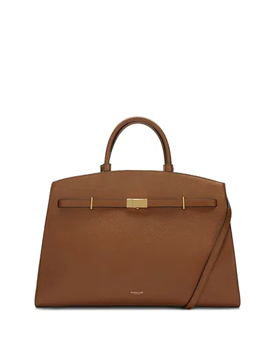 Demellier The Small Hudson Grained Leather Top Handle Bag In Brown