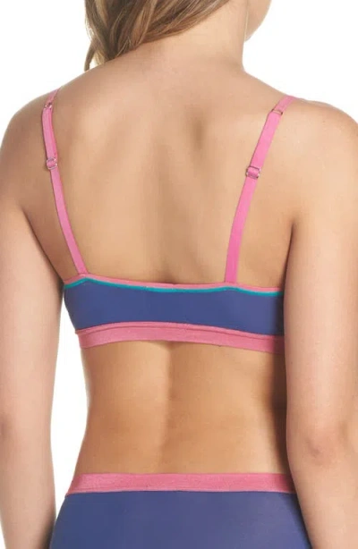 Cosabella Mixed Mesh Crossover Bralette In Blue