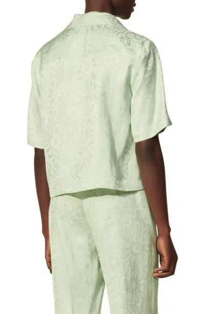 Sandro Single Button Blouse In Green