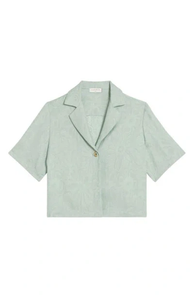Sandro Single Button Blouse In Green