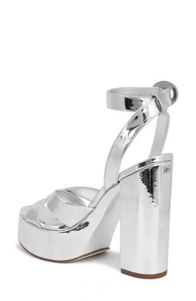 Sam Edelman Savannah Ankle Strap Platform Sandal In Silver