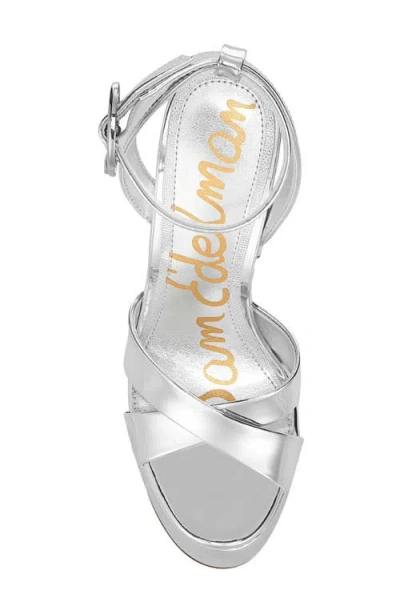 Sam Edelman Savannah Ankle Strap Platform Sandal In Silver