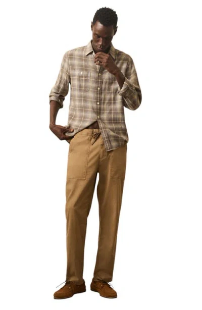 Faherty Dune Drawstring Utility Pants In Brown