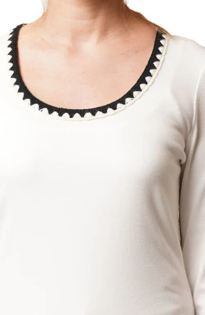 Cyrus Stitched U-neck T-shirt In White