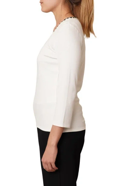 Cyrus Stitched U-neck T-shirt In White