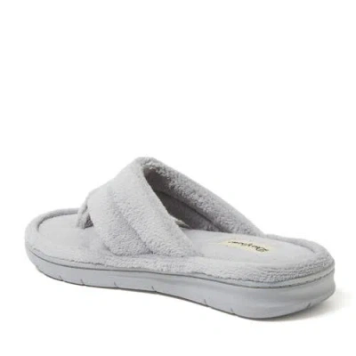 Dearfoams Wrenley Terry Womens Memory Foam Slip-on Slippers In Gray