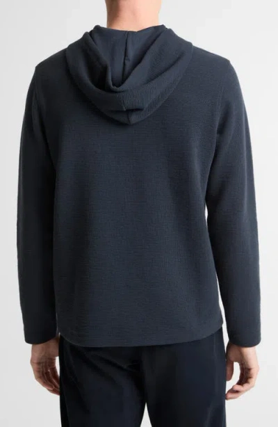 Vince Double Face Pullover Hoodie In Blue