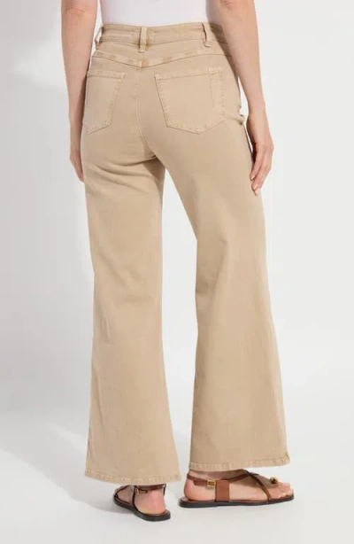 Lyssé Lysse Iris Flat Front Wide Leg Jeans In Nude