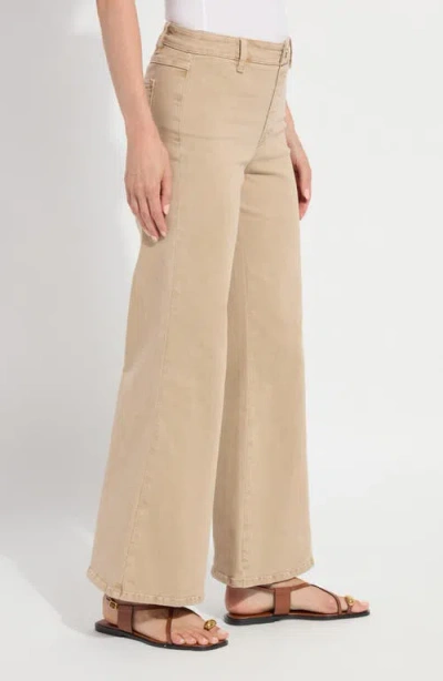 Lyssé Lysse Iris Flat Front Wide Leg Jeans In Nude