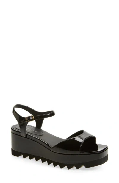 Stella Mccartney Platform Sandals Nylon Ankle Strap Silk Upper In Black