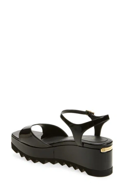 Stella Mccartney Platform Sandals Nylon Ankle Strap Silk Upper In Black