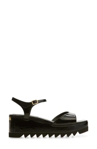 Stella Mccartney Platform Sandals Nylon Ankle Strap Silk Upper In Black