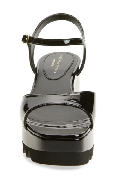 Stella Mccartney Platform Sandals Nylon Ankle Strap Silk Upper In Black