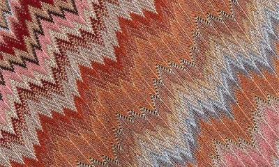 Missoni Multicolor Long Dress With Crossed Shoulder Straps And All-over Zigzag Motif In Viscose Woman In Brown