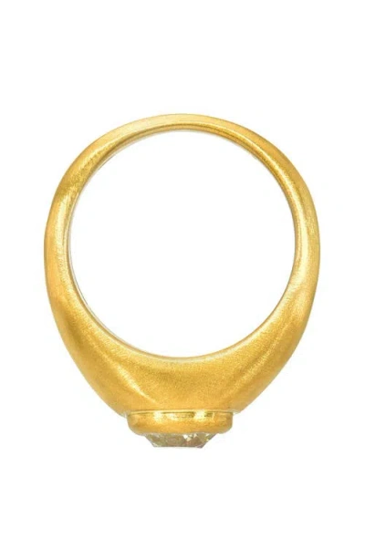 Darius Old Mine Bezel Set Diamond Double Signet Ring