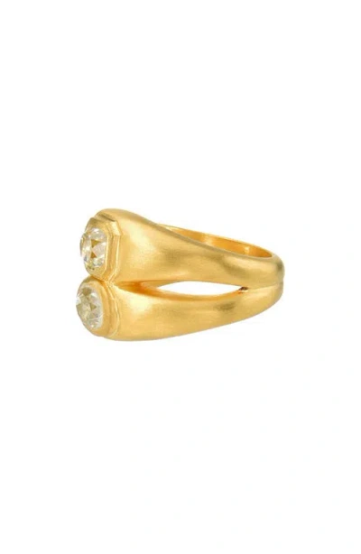 Darius Old Mine Bezel Set Diamond Double Signet Ring