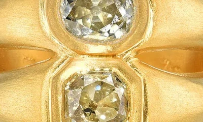 Darius Old Mine Bezel Set Diamond Double Signet Ring