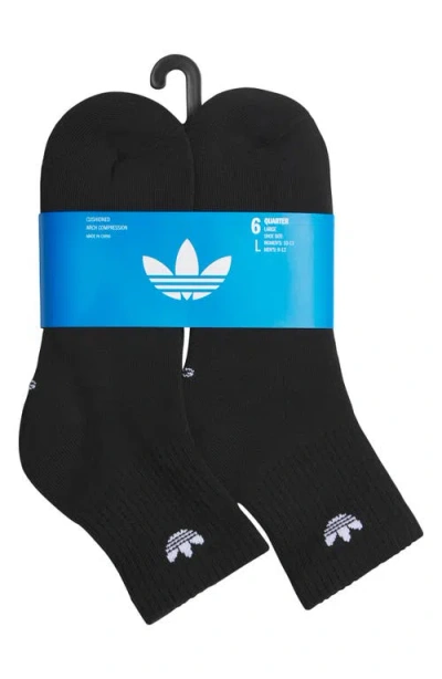 Adidas Originals Adidas 6-pack Trefoil 2.0 Quarter Crew Socks In Multi