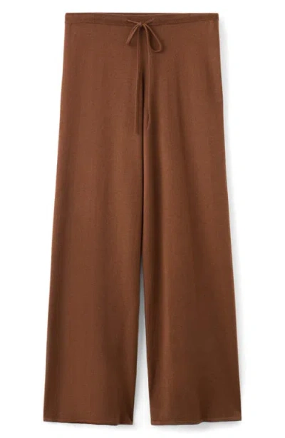 Mango Kendrik Knit Drawstring Pants In Brown