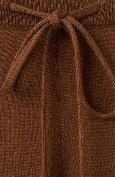 Mango Kendrik Knit Drawstring Pants In Brown