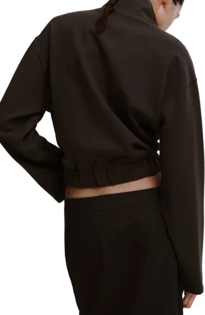 Mango Stripe Front Zip Jacket In Brown