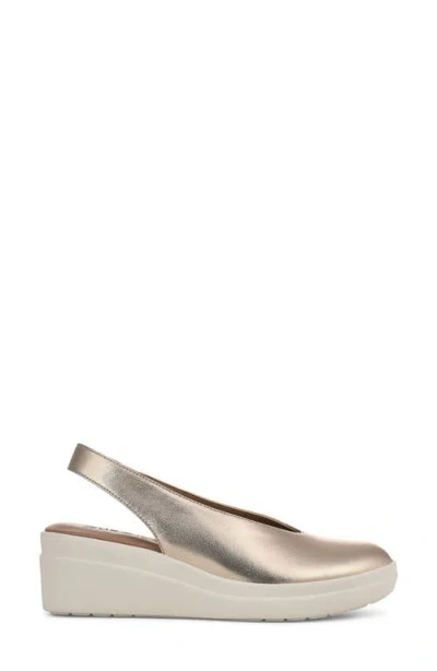 Naturalizer Sutton Slingback Platform Wedge Pump In Gold