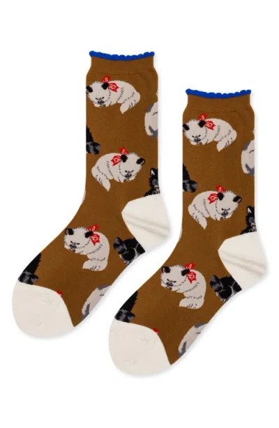 Hansel From Basel Kitkat Crew Socks In Brown