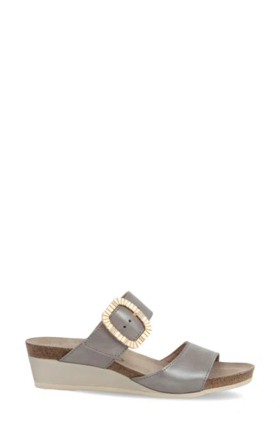 Naot Magic Luxe Double Strap Platform Slide Sandal In Gray