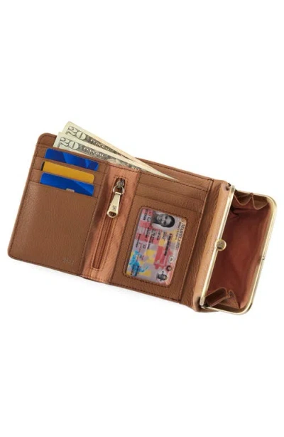 Hobo Compact Robin Leather Frame Wallet In Brown