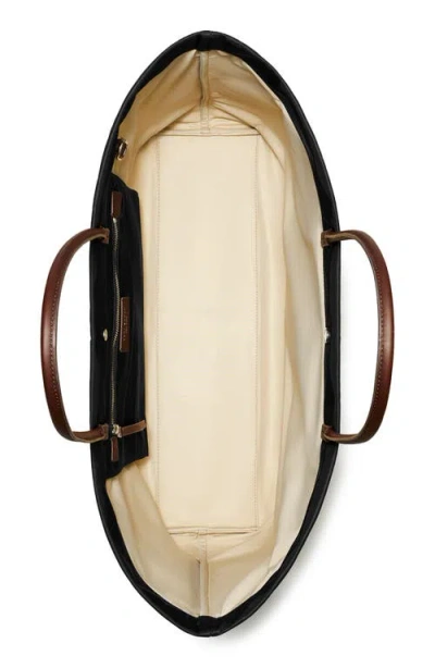 Tory Burch Ella Twisted Black Tote Bag With Logo On The Front In Ecoleather Woman In Black
