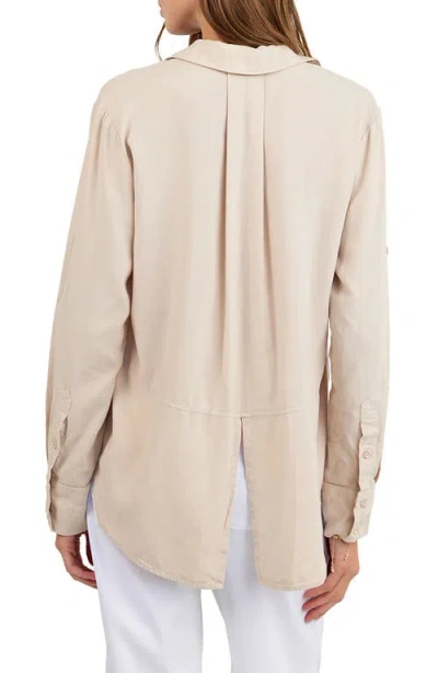 Bella Dahl Split Back Button-up Shirt In Neutral