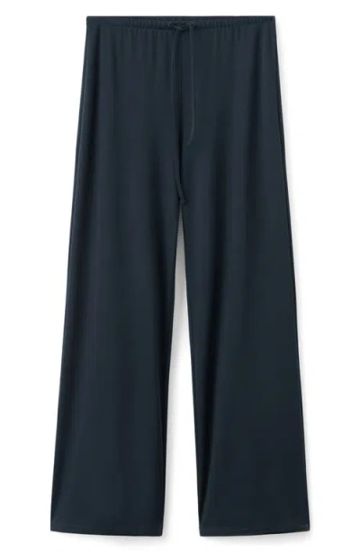 Mango Straight Leg Knit Pants In Black