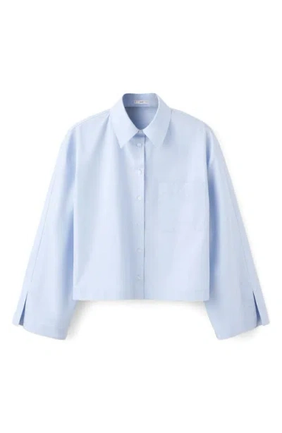 Mango Crop Button-up Shirt In Blue