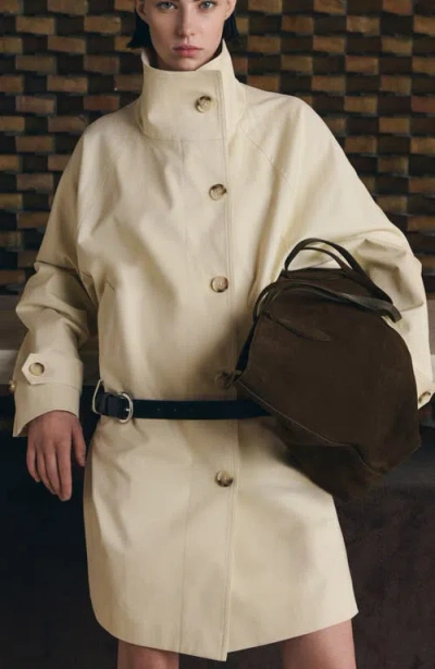 Mango Suede Shopper Bag In Brown