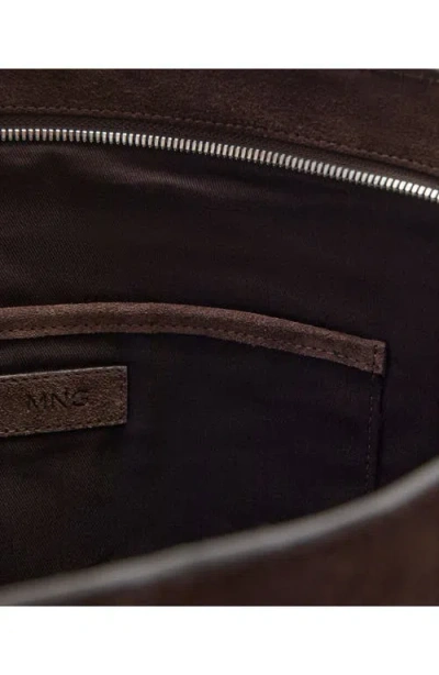Mango Suede Shopper Bag In Brown