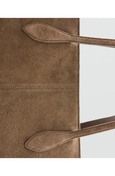 Mango Suede Shopper Bag In Brown