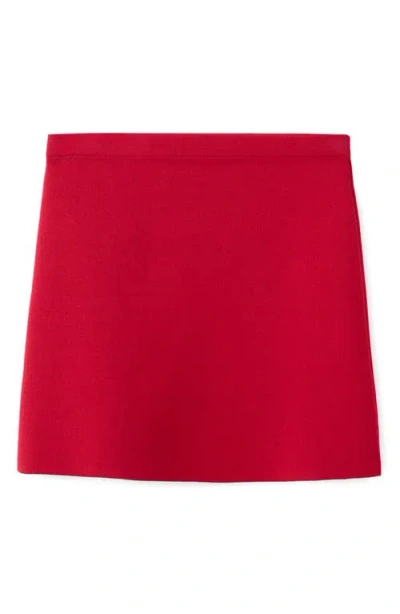 Mango Knit Miniskirt In Red