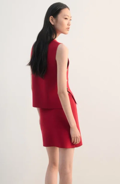 Mango Knit Miniskirt In Red