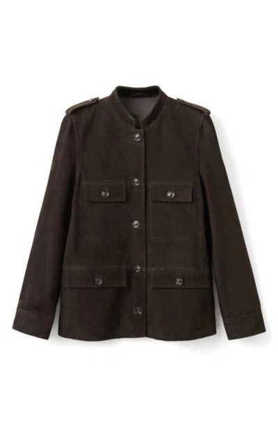 Mango Suede Jacket In Brown
