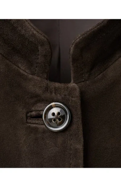 Mango Suede Jacket In Brown